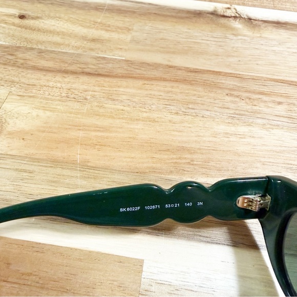 Swarovski Dark Emerald Green Crystal Arm Embellished Rectangular Sunglasses NEW - Picture 11 of 13